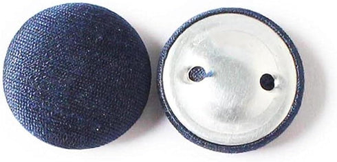 Round Button Decorative Dupion Fabric Covered Handmade 12 Buttons for Sewing Scrapbooking Craft -2.5 cm (Navy Blue)...