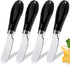 AISBUGUR 4 Pack Stainless Steel Butter Spreader Knife, Butter Knife with White Porcelain Handle, Cheese Butter Spreader Knives for Kitchen, Black...