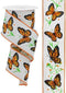 Butterflies & Daisies Wired Edge Ribbon, 10 Yards (2.5 Inch, Ivory)...