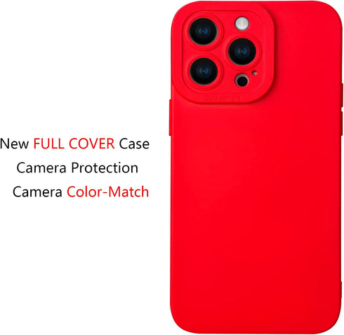 iPhone 13 Pro Max Case, Red Silicone TPU Rubber Back Cover Case Compatible for iPhone 13 Pro Max (6.7 inch)...