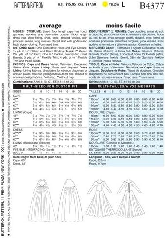 Butterick Patterns B4377 Floor-Length Cape and Princess Seam Dress Sewing Pattern, Size EE (14-20)...