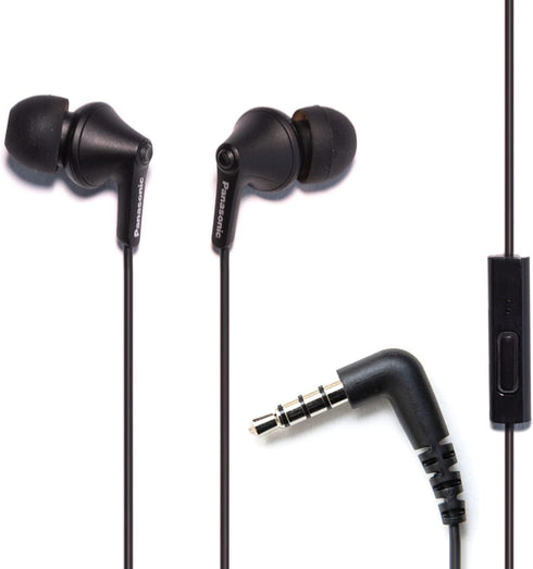 Panasonic ErgoFit Wired Earbuds, In-Ear Headphones with Microphone and Call Controller, Ergonomic Custom-Fit Earpieces (S/M/L), 3.5mm Jack for Pho...