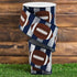 Craig Bachman 2.5" Footballs On Stripe Ribbon: Silver & Navy (10 Yards) for Gift Wrapping, Football Theme, Sports Wired Ribbon, Bow, DIY Crafting...