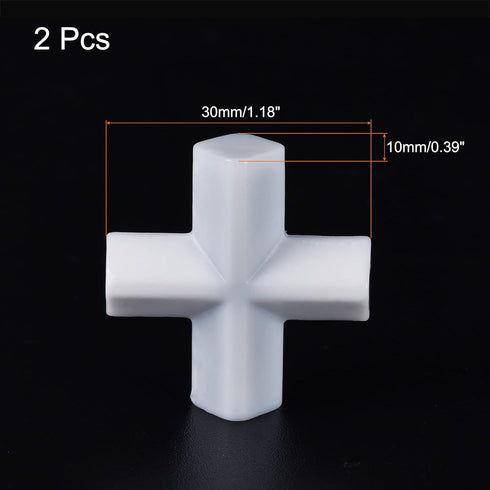 MECCANIXITY Magnetic Stirrer Mixer Stir Bar Rod 30mm(1.18") Cross Shape Coating Magnet White for Laboratory 2Pcs...