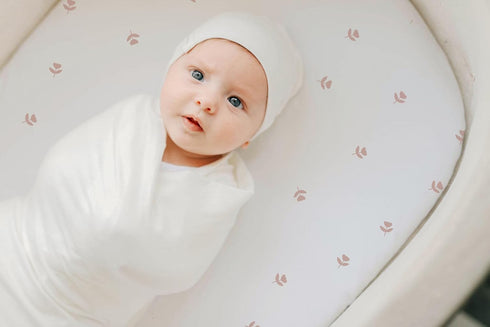 Ely’s & Co. Bassinet Sheets, Baby Girl Fitted Bassinet Mattress Sheet Set - 2 Pack, 100% Jersey Knit Cotton, fits Oval, Hourglass and Rectangle Ba...