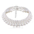 Missgrace Boho Women Wedding Party Prom Vintage Pearl Silver Gold Chain Chokers Multilayer Pearl Choker Necklace Pearl Simple Statement Bride Chok...