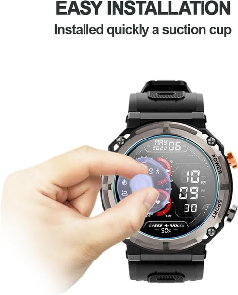 Compatible for VIRAN Military Smart Watches Screen Protector, 9H Anti-Scratch Tempered Glass Protective Film for C21 Pro 1.39'' Military Smartwatc...
