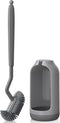 HAMITOR Toilet Bowl Brush holder Set: Deep Cleaning Silicone Toilet Cleaner Scrubber Under Rim with Curved Bristle for Bathroom Dead Corner Clean ...