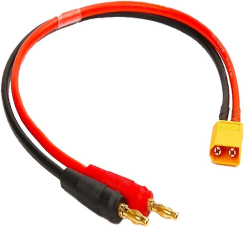 2 PCS XT30 Plug Male Connector to 4mm 4.0mm Banana Plug Bullet Connector Charging Extension Cable Cord Lead with 11.8in 16AWG Silicone Wire......
