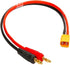 2 PCS XT30 Plug Male Connector to 4mm 4.0mm Banana Plug Bullet Connector Charging Extension Cable Cord Lead with 11.8in 16AWG Silicone Wire......