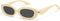 Retro Oval Sunglasses for Women Trendy Sun Glasses Classic Shades 90s Sunnies AP3651 Yellow/Grey...
