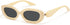 Retro Oval Sunglasses for Women Trendy Sun Glasses Classic Shades 90s Sunnies AP3651 Yellow/Grey...