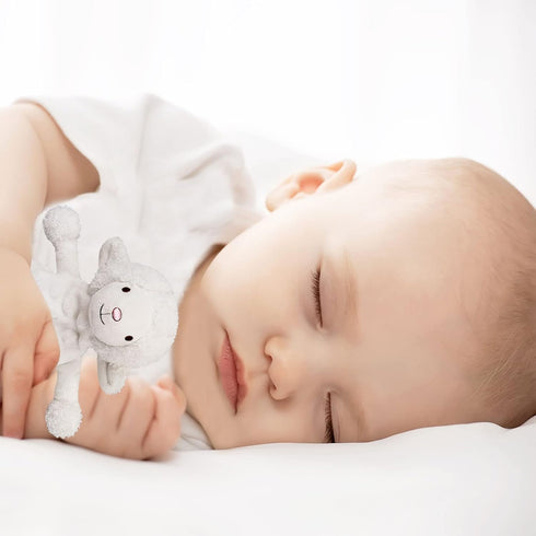 Baby White Lamb Soft Stuffed Animal Security Blanket, Plush Sheep Character Lovey Blanket, Baby Shower/Nursery Gift, Cuddly Newborn, Infant, Toddl...