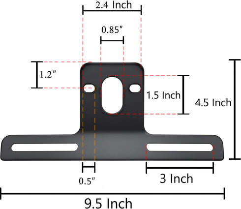 Steel Heavy Duty License Plate Holder Bracket and Light Mount for Trailers, Trucks, Cars, Certain Motorcycles with Mounting Screws, Reflective Sti...
