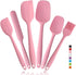 Heat Resistant Silicone Spatulas Set 6pcs, Seamless Design Non-Stick Mixing Spatulas with Stainless Steel Core, Premium BPA-Free Rubber Spatula Ba...