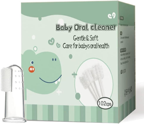 Baby Oral Cleaner Tongue Cleaner Newborn Tongue Cleaner 0-3 Months Baby Tongue Cleaner Baby Tongue Brush Infant Mouth Cleaner 102Pcs+1 Finger Toot...