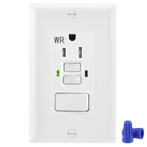 GFCI Outlet,Tamper Resistant GFCI Receptacle with Combination Switch,ETL Listed,Back &Side Wire,White (TR&WR15Amp)...
