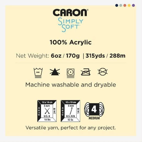 Caron Simply Soft Party Yarn, Gauge 4 Medium Worsted, - 3 oz - Teal Sparkle - For Crochet, Knitting & Crafting...