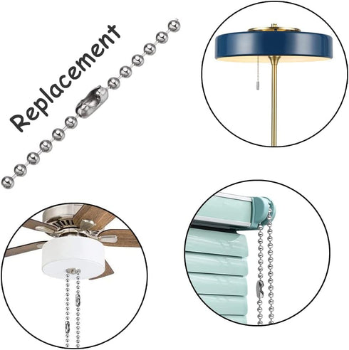 30pcs Replacement Blind Pull Cord Connector Stainless Steel Ball Chain Connector Clasps Fits for 3.2/4.0/4.5/5/6.0mm Beaded Ball Chain...