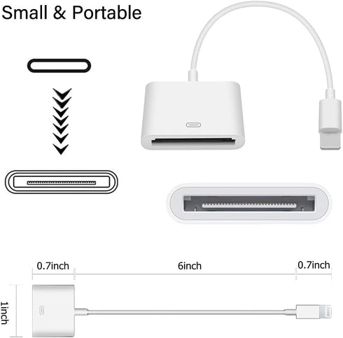 Apple Lightning to 30-Pin Adapter?8 Pin Male to 30 Pin Female Connector Converter with iPhone Lightning Charger Cable Cord Compatible iPhone 13 12...