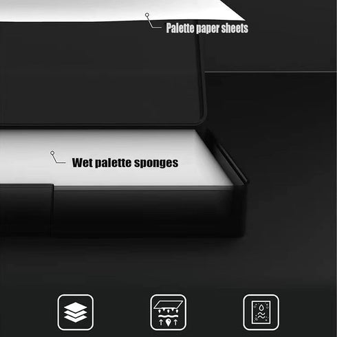Wet Palette for Acrylic Painting Paper Palette with Pen wash Box- Premium Wet Palette for Miniatures Paintwith 50 Palette Paper Sheets & 1Wet Pale...