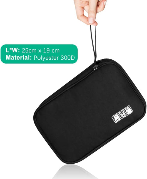 HCFGS Electronics Organizer Travel Case,Cord Organizer Travel,Tech Bag,Waterproof Electronics Organizer for Hard Drives, USB Cables,Flash Drive,Ph...