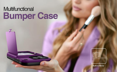 WeLoveCase for iPhone 15 Pro Wallet Case with Card Holder, Built-in Hidden Mirror, with Shockproof Heavy Duty Protection Phone Case for iPhone 15 ...