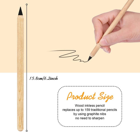 AUAUY 6 PCS Inkless Pencil, Infinity Pencil, Reusable Everlasting Pencil, Erasable Portable Pencil, Technology Unlimited Eternal Pencil for Writin...
