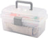 BangQiao Multipurpose Plastic Storage Container Box with Handle and Latch Lock, Clear Gray...