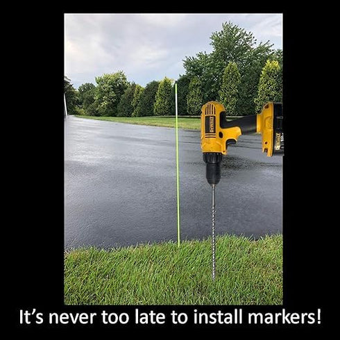 Keyfit Tools MarkerBit Magma X SDS Plus Hammer Bit Driveway Markers Snow Plow Stakes Drill in 12" 440 Stainless Steel Contractor Grade Carbide Mag...