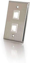 C2G 41013 Composite Video and RCA Stereo Audio Pass Through Single Gang Wall Plate, Brushed Aluminum...