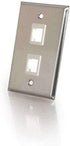 C2G 41013 Composite Video and RCA Stereo Audio Pass Through Single Gang Wall Plate, Brushed Aluminum...