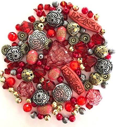 Approx X 400 Jewelry Making Beads Mix Starter Kit for Beginners in Purple Gold & Green Jewelry Findings...