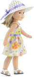 Emily Rose 14 Inch Doll Lovely Spring/Summer Chiffon Easter Dress with White Hat | Compatible with American Girl Wellie Wishers | 14-in Doll Cloth...