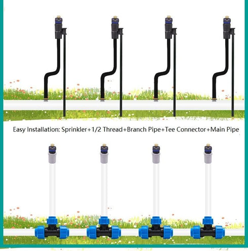 10 Pcs Garden Irrigation Misting Nozzles 1/2" Adjustable Garden Lawn Watering 360° Misting Sprinkler Heads Micro Irrigation Sprayer for Garden Irr...