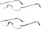 Half Frame Reading Glasses, Half Metal Moon Readers for Women Men 2 Pairs 3.50...