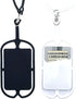Silicone Phone Card Holder Sleeves with Wrist Strap,Stretchy Credit Phone Case Holder,Universal Cell Phone Pocket Neck Lanyard for Phone Android S...