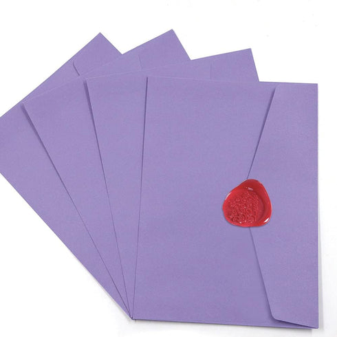60 Pack V-Flap Envelopes, Colorful Envelopes for Postcards, Greeting Cards, Checks, Letters, Windowless Design, Birthday,4.9x6.9 Inch (purple)...