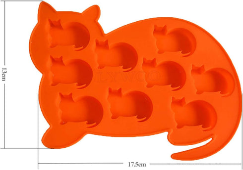 Cat Silicone Ice Cube Tray & Treat Mold - 2 Pack, Perfect for Cat Lovers & Gifts on Special Days...
