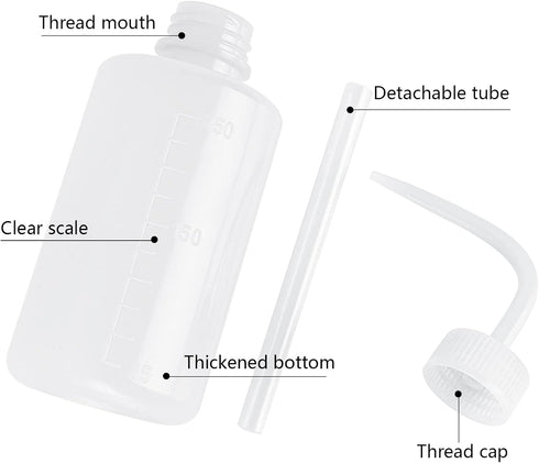 Wash Bottle 2pcs 250ml/8oz Safety Bottles Watering Tools, Economy Plastic Squeeze Washing Cleaning Bottle with Narrow Mouth Scale Labels for Medic...
