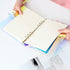 2 Pcs Clear Rainbow 6-Ring PVC Binder Cover Holographic Notebook Protector Shell with Button Closure Loose Leaf Folder Round Ring A5...