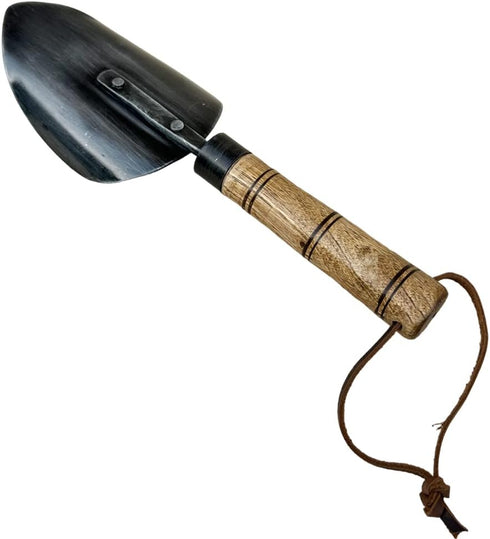 Hand Forged Metal Garden Trowel with Wooden Handle Wrought Iron Handmade Garden Tools for Home Classic Look Black Antique Finish Heavy Duty Garden...