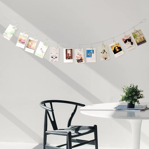 TFu Wall Hanging Photo Display, DIY Picture Photo Frame String with 12 Clips for Hanging Photos Notes and Artworks …...