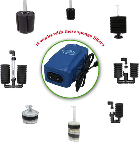 4X Dual Bio Sponge Filter for Betta Fry Aquarium Fish Tank Up to 30 Gallon ea. (Dual Sponge Filters 4-Pack)...