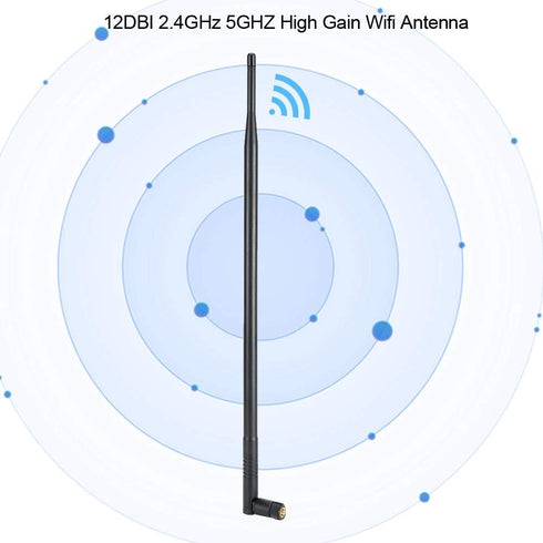 12DBi Antenna, 2.4G/5G Dual Band High Gain Long Range Antenna with RP SMA Connector for Network Antennas Router...