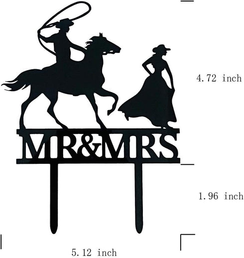Mr & Mrs Wedding Cake Topper, Farmer Southern Style Wedding Cake Topper, Rustic Horse Wedding Cake Topper, Black Silhouette Cake Topper?Horse?...