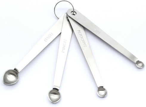 Luomorgo 4 Pcs/Set Measuring Spoons Set, Stainless Steel Measuring Spoons, Nip 1/64 tsp, Smidgen 1/32 tsp, Pinch 1/16 tsp, Dash 1/8 tsp for Measur...