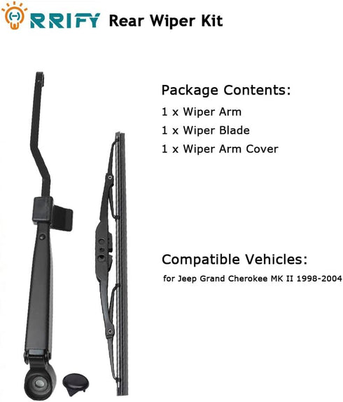 Rear Windshield Wiper Arm Blade Set for Jeep Grand Cherokee 1999-2004 SUV Rear Windshield Window Wiper Kits Assembly Replaces OE# 5102882AA...