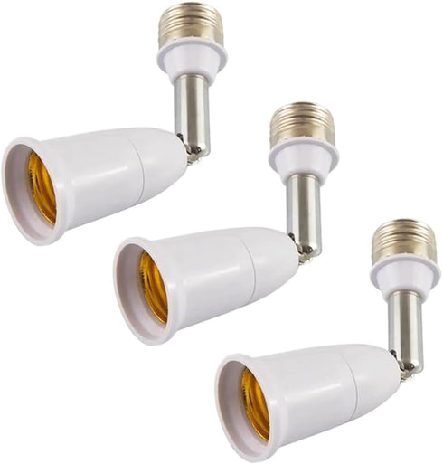 E26/E27 Light Socket Extender 5.5 inch Light Bulb Socket Adapter Flexible Adjustable 180° Bendable 360° Light Socket Extension Converter (3 Pack)...