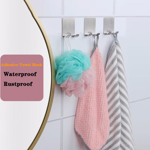 Razor Holder Shaver Hook Hanger Stand(2 Pack)Self Adhesive Stainless Steel Heavy Duty Utility Storage Hook,Shower Hook for Razor,Bathroom Kitchen ...